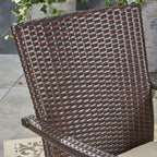 Davenport 9pc Wood & Wicker Expandable Dining Set: Acacia Frame, PE Rattan - Christopher Knight Home
