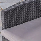 Wyatt 7pc Acacia Wood & Polyethylene Wicker Patio Dining Set - Gray/Beige - Christopher Knight Home: Outdoor Furniture Set with Cushions