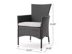 Wyatt 7pc Acacia Wood & Polyethylene Wicker Patio Dining Set - Gray/Beige - Christopher Knight Home: Outdoor Furniture Set with Cushions
