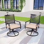 Ensemble de patio 5 pièces avec table à manger carrée et chaises pivotantes - Captiva Designs
