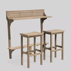 Ensemble de bar 3 pièces en bois d'acacia pour terrasse des Caraïbes - Gris - Christopher Knight Home : Résistant aux intempéries, 2 tabourets de bar, non extensible