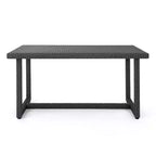 Ensemble de salle à manger en osier 7 pièces Harlowe - Gris/Gris - Christopher Knight Home : Comprend 6 fauteuils et un plateau de table en PEHD