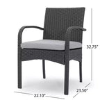 Ensemble de salle à manger extensible 7 pièces en bois et osier Elmar - Gris foncé/Gris - Christopher Knight Home