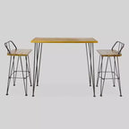 Denali 3pc Acacia Wood Industrial Patio Bar Set - Teak - Christopher Knight Home: Weather-Resistant, Rustic Finish