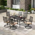 7pc Patio Set with 37" Table & 6 Swivel Arm Chairs - Captiva Designs