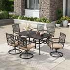 7pc Patio Set with 37" Table & 6 Swivel Arm Chairs - Captiva Designs