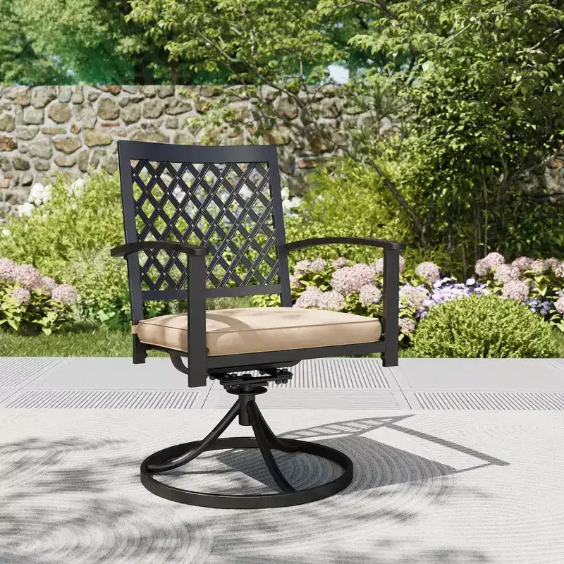 Ensemble de patio 7 pièces avec table de 37 po et 6 fauteuils pivotants - Captiva Designs