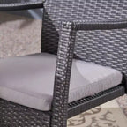 Garner 6pc Wood and Wicker Chair and Bench Dining Set Sandblast Dark Gray/Gray - Christopher Knight Home