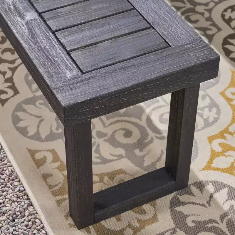 Garner 6pc Wood and Wicker Chair and Bench Dining Set Sandblast Dark Gray/Gray - Christopher Knight Home