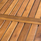 Stamford 5pc Acacia Wood & Wicker Patio Dining Set - Brown - Christopher Knight Home: Weather-Resistant, Circular Table
