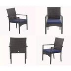 7pc Patio Dining Set with Expandable Rectangular Table & 6 PE Rattan Chairs - Captiva Designs: Weather-Resistant Outdoor Furniture