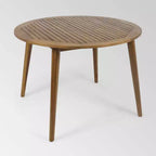 Ensemble de salle à manger d'extérieur 5 pièces en bois d'acacia Pines - Teck/Crème - Christopher Knight Home, résistant aux intempéries : Ensemble de meubles de patio pour 4 personnes