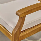 Ensemble de salle à manger d'extérieur 5 pièces en bois d'acacia Pines - Teck/Crème - Christopher Knight Home, résistant aux intempéries : Ensemble de meubles de patio pour 4 personnes