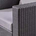 Santa Rosa - Ensemble Repas/Canapé 8 pièces en rotin et aluminium - Gris/Argenté - Christopher Knight Home : Salon de jardin avec coussins amovibles