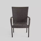 7pc Walker Acacia & Wicker Patio Dining Set Teak - Christopher Knight Home: Outdoor Seating, Hairpin Table