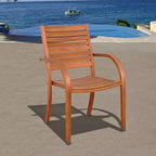 Ensemble de salle à manger rond 5 pièces en bois d'eucalyptus Arizona - International Home Miami : mobilier d'extérieur, 4 places