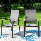 Ensemble de salle à manger 5 pièces pour patio avec table carrée en maille et chaises à dossier en maille avec cadre en aluminium - Captiva Designs : Ensemble de mobilier d'extérieur