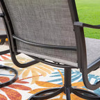Ensemble de salle à manger 9 pièces avec table extensible en acier et chaises pivotantes à 360° en textilène - Captiva Designs : Salon de jardin