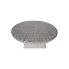 International Concepts 7pc Wicker Outdoor Patio Dining Set: Umbrella Hole, Aluminum Frame