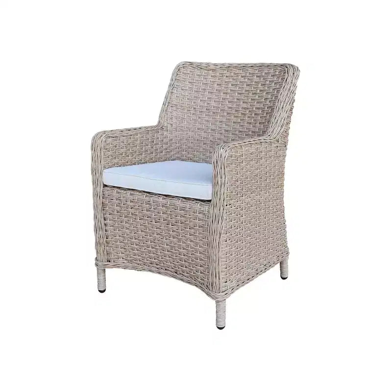 International Concepts 7pc Wicker Outdoor Patio Dining Set: Umbrella Hole, Aluminum Frame