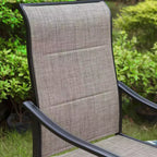 7pc Patio Dining Set with Rectangle Table with 1.57" Umbrella Hole and Steel 360 Swivel Padded Arm Chairs - Captiva Designs