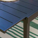 Ensemble de salle à manger 7 pièces pour terrasse avec table extensible en acier et fauteuils pivotants à 360° en toile - Captiva Designs : Salon de jardin