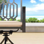 Ensemble de salle à manger d'extérieur 7 pièces avec table rectangulaire et trou pour parasol de 4 cm et fauteuils pivotants rembourrés - Captiva Design
