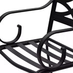 Captiva Designs Ensemble de salle à manger d'extérieur 7 pièces en acier avec chaises pivotantes et coussins noirs : Résistant à la rouille, résistant à l'eau