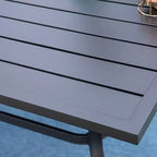 Ensemble de salle à manger d'extérieur 7 pièces avec chaises réglables 7 positions et table à cadre métallique avec trou pour parasol - Captiva Designs