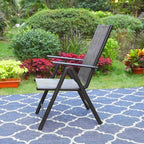 Ensemble de salle à manger d'extérieur 7 pièces avec chaises réglables 7 positions et table à cadre métallique avec trou pour parasol - Captiva Designs