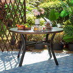 5pc Outdoor Dining Set with Round Painted Table with Umbrella Hole - Captiva Designs