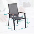 3pc Patio Dining Set with Small Round Table & Lightweight Sling Chairs - Captiva Designs: Outdoor Bistro, Balcony-Compatible