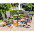 5pc Patio Dining Set with Round Table & Steel Swivel Chairs - Captiva Designs: Outdoor Furniture, Weather-Resistant