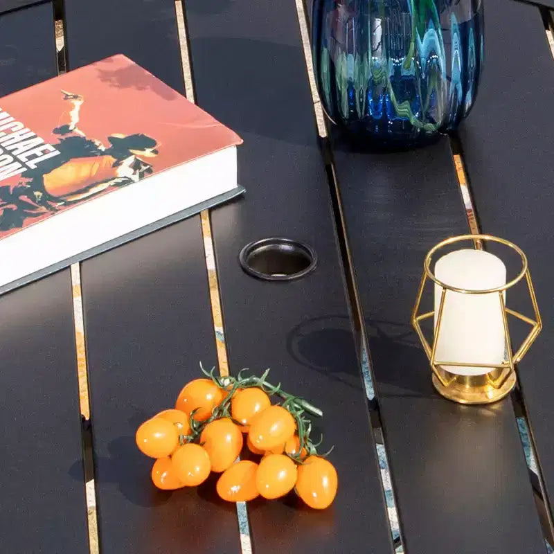 Ensemble de salle à manger de patio 5 pièces avec table ronde et chaises pivotantes en acier – Captiva Designs : Mobilier d'extérieur, résistant aux intempéries