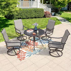 Ensemble de salle à manger de patio 5 pièces avec table ronde et chaises pivotantes en acier – Captiva Designs : Mobilier d'extérieur, résistant aux intempéries