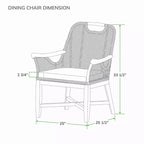 Sonoma Lane Quinlan 7pc Teak Outdoor Patio Dining Set with Seat Pad - Weather-Resistant