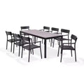 Amazonia Axe 9pc Aluminum Rectangular Patio Dining Set Black