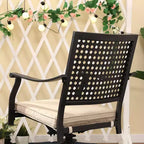 7pc Outdoor Dining Set with Swivel Chairs & Cushions & Expandable Table - Captiva Designs: Weather-Resistant, Steel Frame