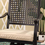 7pc Outdoor Dining Set with Swivel Chairs & Cushions & Expandable Table - Captiva Designs: Weather-Resistant, Steel Frame