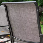 7pc Outdoor Dining Set with Steel Rectangle Table with Umbrella Hole & Swivel Chairs - Captiva Designs: Rust-Resistant, 6-Person Patio Set
