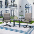 3pc Patio Dining Set with Small Square Table & 360 Swivel Padded Arm Chairs - Captiva Designs: Weather-Resistant Outdoor Furniture