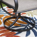 Ensemble de salle à manger de patio 3 pièces avec petite table carrée et chaises rembourrées pivotantes à 360° - Captiva Designs : Mobilier d'extérieur résistant aux intempéries