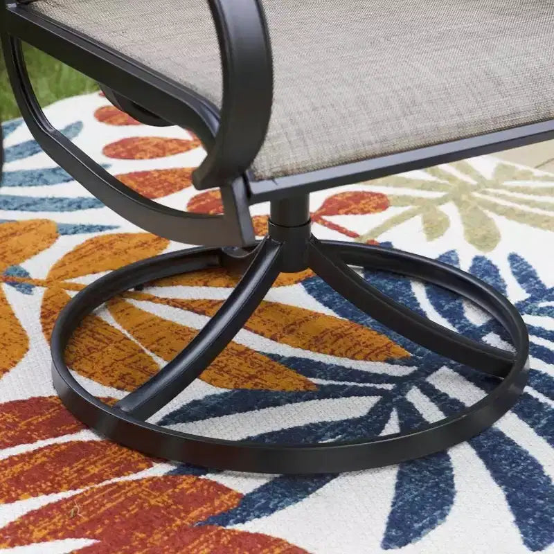 Ensemble de salle à manger de patio 3 pièces avec petite table carrée et chaises rembourrées pivotantes à 360° - Captiva Designs : Mobilier d'extérieur résistant aux intempéries