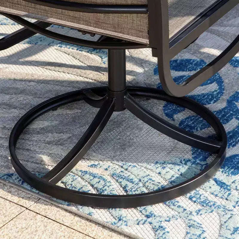 Ensemble de salle à manger de patio 3 pièces avec petite table carrée et chaises rembourrées pivotantes à 360° - Captiva Designs : Mobilier d'extérieur résistant aux intempéries