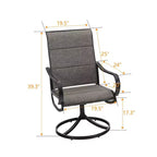 Ensemble de salle à manger de patio 3 pièces avec petite table carrée et chaises rembourrées pivotantes à 360° - Captiva Designs : Mobilier d'extérieur résistant aux intempéries