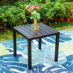 Ensemble de salle à manger de patio 3 pièces avec petite table carrée et chaises rembourrées pivotantes à 360° - Captiva Designs : Mobilier d'extérieur résistant aux intempéries
