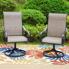 Ensemble de salle à manger de patio 3 pièces avec petite table carrée et chaises rembourrées pivotantes à 360° - Captiva Designs : Mobilier d'extérieur résistant aux intempéries