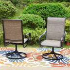 Ensemble de salle à manger de patio 3 pièces avec petite table carrée et chaises rembourrées pivotantes à 360° - Captiva Designs : Mobilier d'extérieur résistant aux intempéries