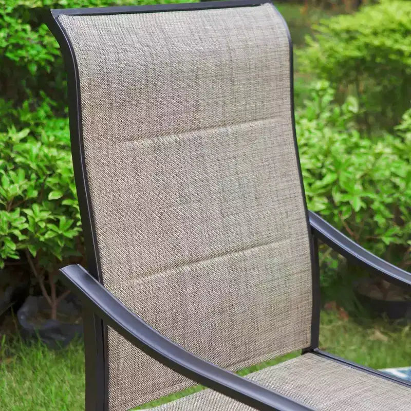 Ensemble de salle à manger de patio 3 pièces avec petite table carrée et chaises rembourrées pivotantes à 360° - Captiva Designs : Mobilier d'extérieur résistant aux intempéries