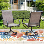 7pc Outdoor Dining Set with Faux Wood Table Top & 1.6" Umbrella Hole & Swivel Chairs - Captiva Designs